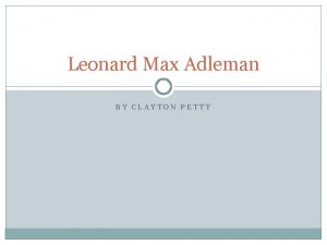Leonard max adleman