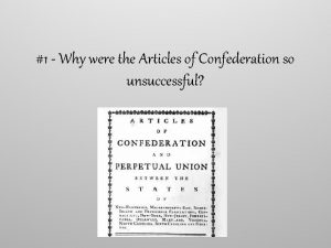 Why were the articles of confederation unsuccessful