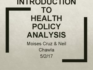 Landscape section of a health policy analysis