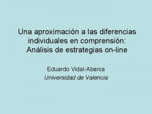 Una aproximacin a las diferencias individuales en comprensin