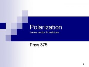 Jones matrix polarization