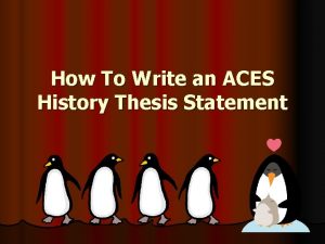 How to write an aces paragraph