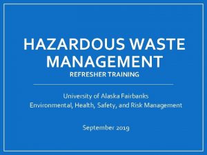 Rcra hazardous waste refresher