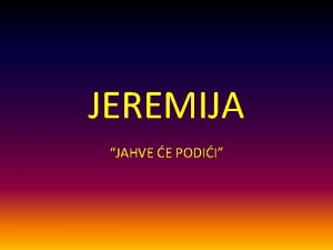 Prorok jeremija prezentacija