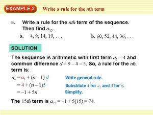 Term to term rule example