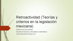 Retroactividad rae Retroactividad rae