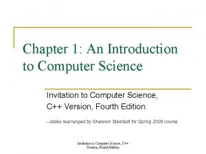 Invitation to computer science