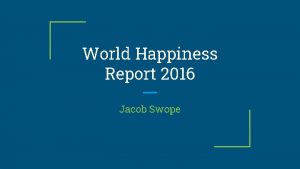 Kaggle world happiness report