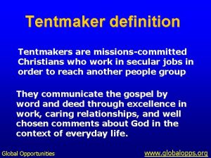 Tentmaker definition