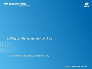 EWaste Management TCS Environmental Sustainability Health Safety 1