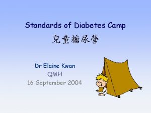 Standards of Diabetes Camp Dr Elaine Kwan QMH