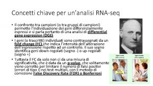 Concetti chiave per unanalisi RNAseq Il confronto tra