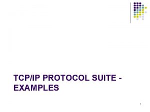 TCPIP PROTOCOL SUITE EXAMPLES 1 Examples To reinforce