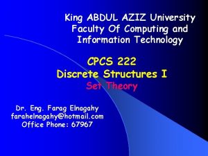 King ABDUL AZIZ University Faculty Of Computing and