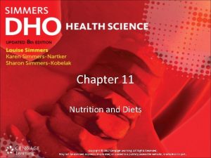 Chapter 11 nutrition and diet