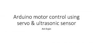 Arduino ultrasonic sensor
