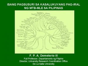 ISANG PAGSUSURI SA KASALUKUYANG PAGIRAL NG MTBMLE SA