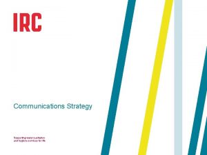 Communications Strategy Supporting water sanitation and hygiene services