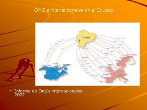 ONGs Internacionales en el Ecuador Informe de Ongs