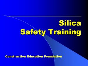 Silica in foundation