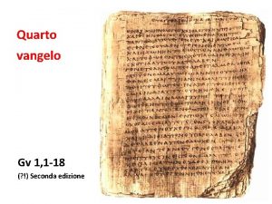 Quarto vangelo Gv 1 1 18 Seconda edizione