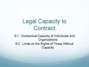 Legal capacity to contract