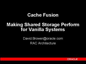 Oracle cache fusion architecture