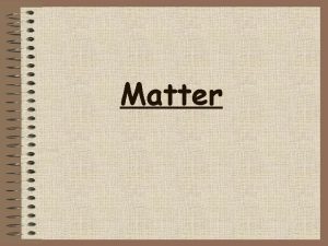 Matter is anything that has mass and