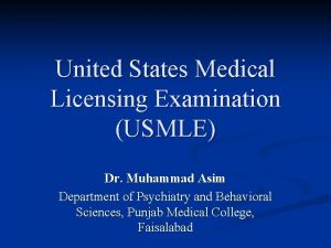 United States Medical Licensing Examination USMLE Dr Muhammad