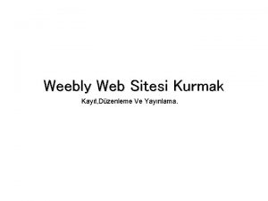Weebly site kurma