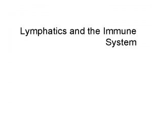 Lymphatic vs immune system