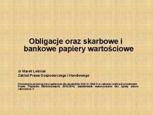 Bankowe papiery wartościowe