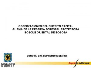 OBSERVACIONES DEL DISTRITO CAPITAL AL PMA DE LA