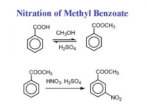 Nitration of methyl benzoate equation