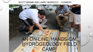 Clemson hydrogeology field camp