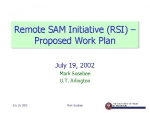 The sam initiative