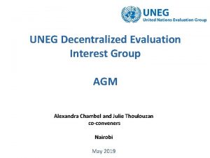 UNEG Decentralized Evaluation Interest Group AGM Alexandra Chambel