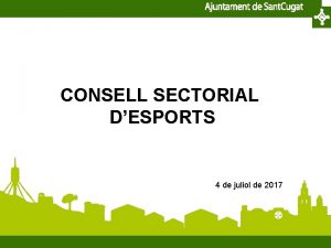 CONSELL SECTORIAL DESPORTS 4 de juliol de 2017