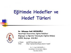 Eğitimde hedef türleri Eğitimde hedef türleri