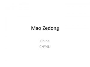 Mao Zedong China CHY 4 U Mao Zedong