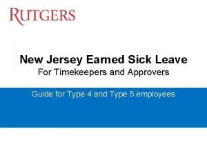 New Jersey Earned Sick Leave For Timekeepers and