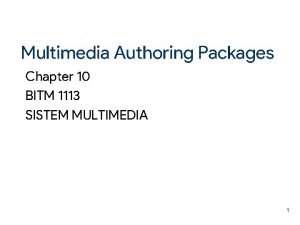 Multimedia Authoring Packages Chapter 10 BITM 1113 SISTEM