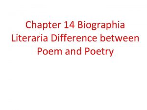 Biographia literaria chapter 14