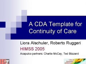 Continuity of care document template
