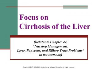 Types of cirrhosis