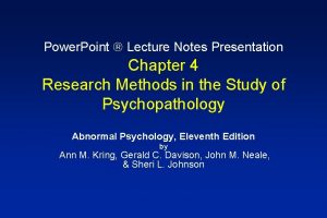 Power Point Lecture Notes Presentation Chapter 4 Research