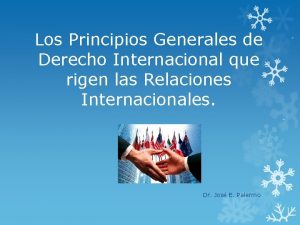 Los Principios Generales de Derecho Internacional que rigen