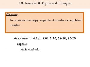 Congruency in isosceles and equilateral triangles