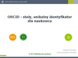 Orcid co to jest