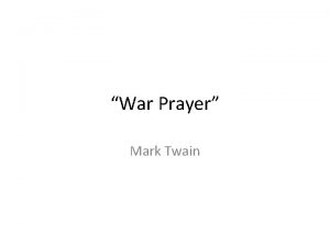 The war prayer satire